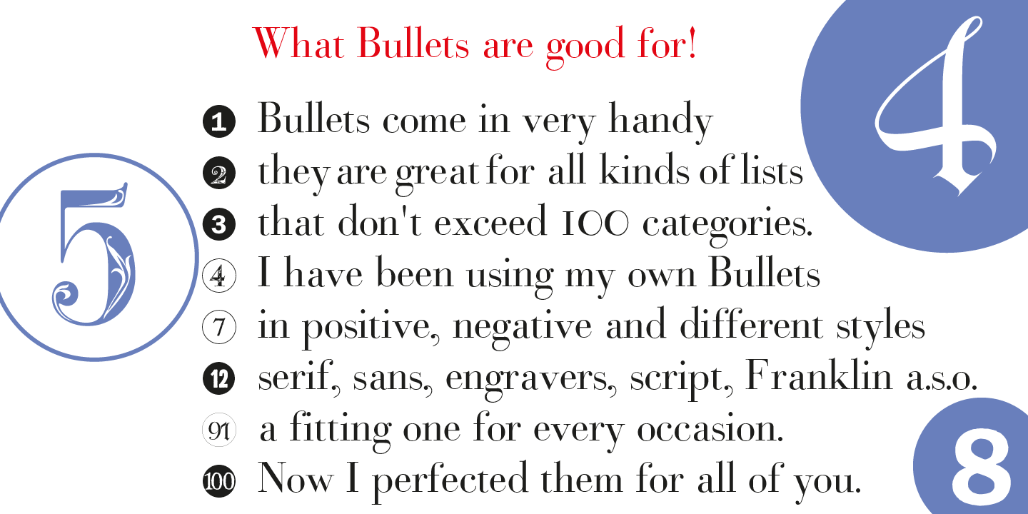Beispiel einer Bullets-Schriftart #14
